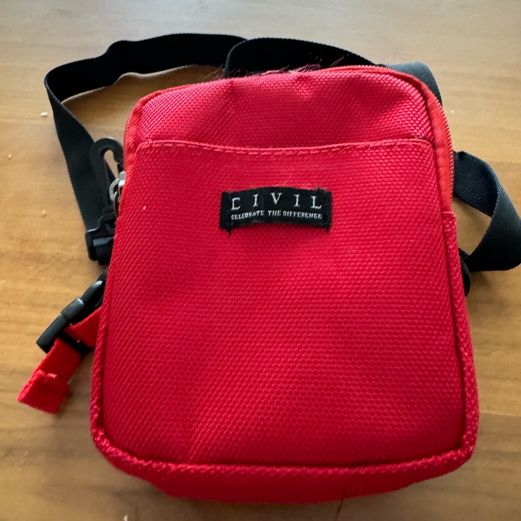 Civil Regime Crossbody Pouch Red Blk Brand New